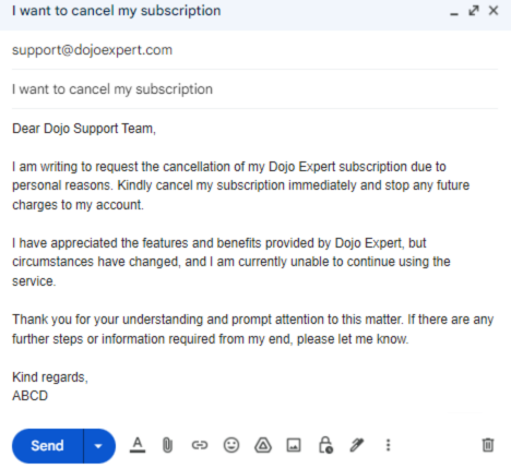 Step 1: Review DojoExpert's Cancellation Policy
